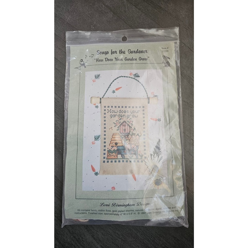 Lorri Birmingham How does your garden‎ grow counted cross stitch banner kit